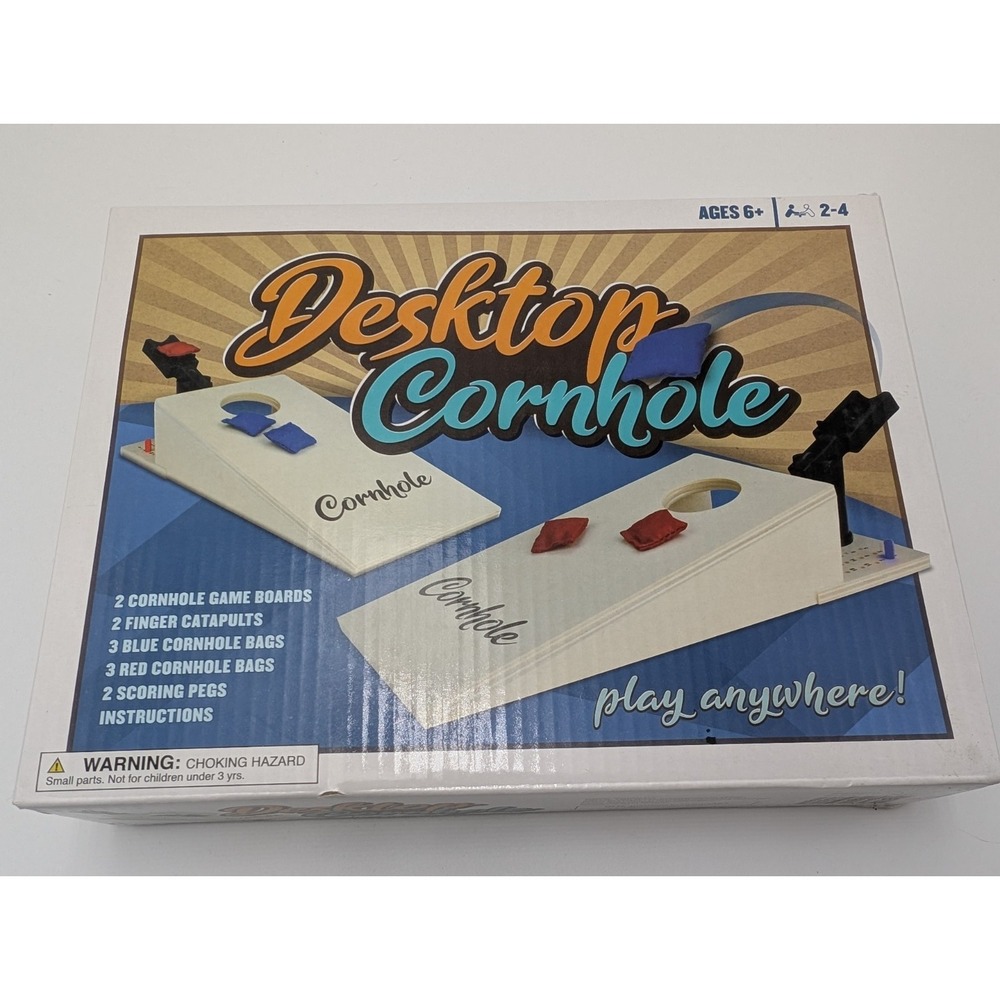 Desktop Cornhole Game Realβ Wood with Bags Finger Catapult New Sealed